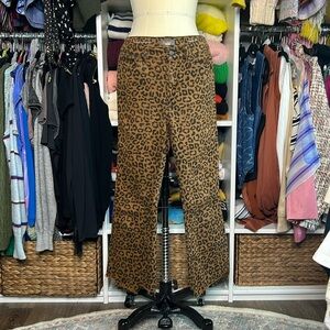 DL1961 leopard print Bridget cropped high-rise boot cut Jean